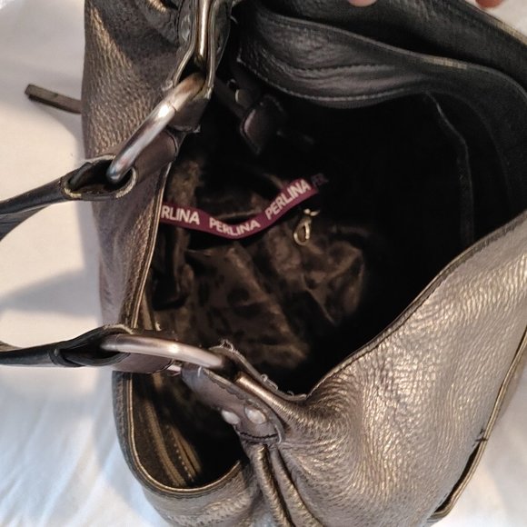 Vintage Perlina Leather Handbag/Tote/Satchel - Picture 4 of 5